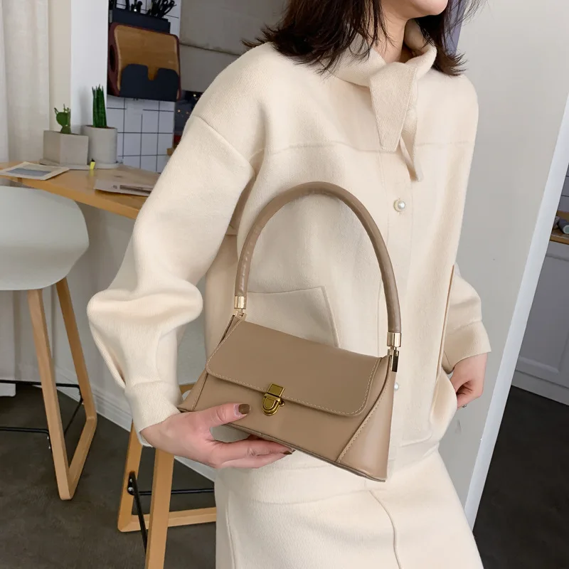 Handle Bag Women Retro Handbag PU Leather Shoulder Bag Underarm Vintage Top Handle Female Small Subaxillary Bags Day Clutch leather handbag women handbags