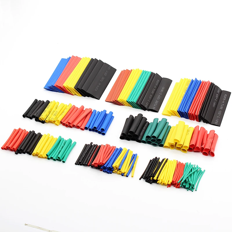 

328Pcs Heat Shrink Tube Kit Shrinking Assorted Polyolefin Insulation Sleeving Heat Shrink Tubing Wire Cable 8 Sizes 2:1 s