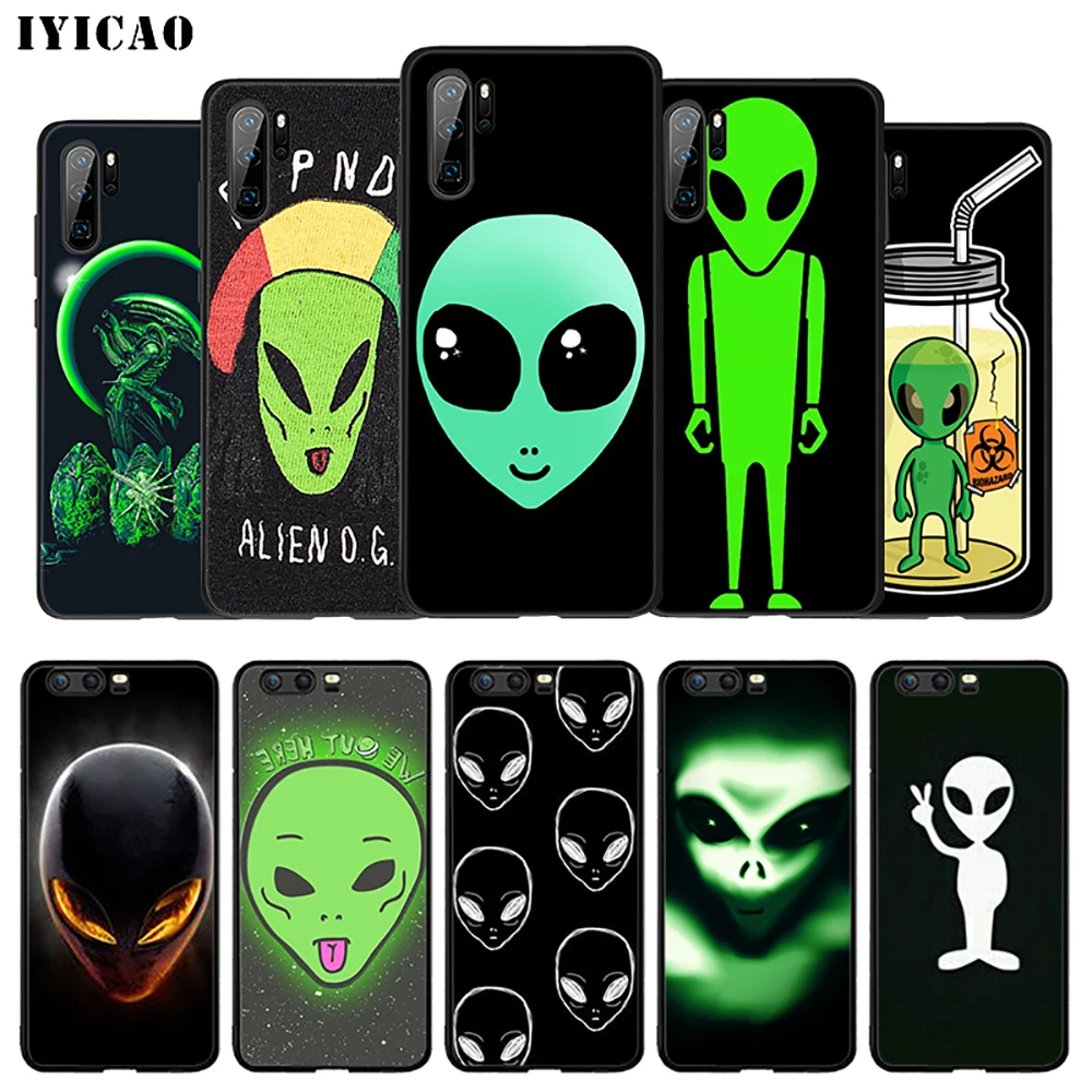 IYICAO Alien funny cool Soft Case for Huawei P30 P20 P10 P9 P8 P Smart Z Plus 2019 Lite Pro 2018 2017 2016 TPU |