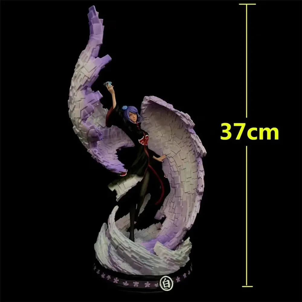 Action Figures Naruto Konan Statue 37cm PVC Toys Shippuden Akatsuki Konan Anime Figurine Model Itachi Brinquedos Doll Figma Gift