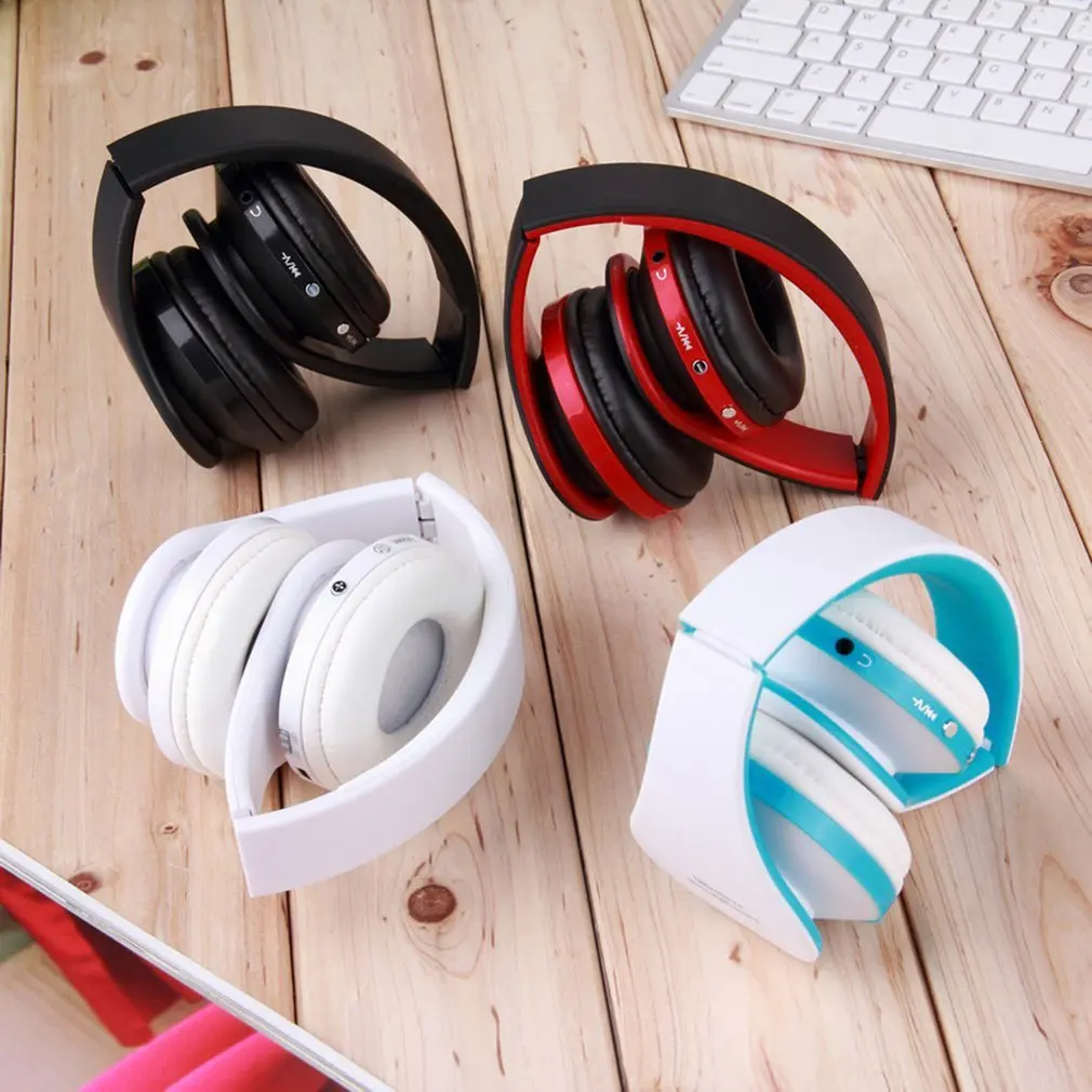 Bluetooth наушники с микрофоном для мобильного компьютера планшета тяжелый бас складной портативный регулируемый для iPhone ПК ноутбука 3,5 мм аудио