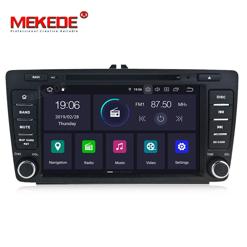 Top MEKEDE PX5 4+64G  android 9.0 car dvd gps navigation player For SKODA Octavia 2009-2013 car radio Multimedia stereo 8 core 2