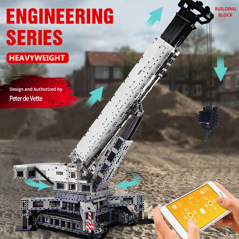 Yeshin Technic автомобильные игрушки совместимые с MOC 20920 APP Control для Liebherrs LTM 11200