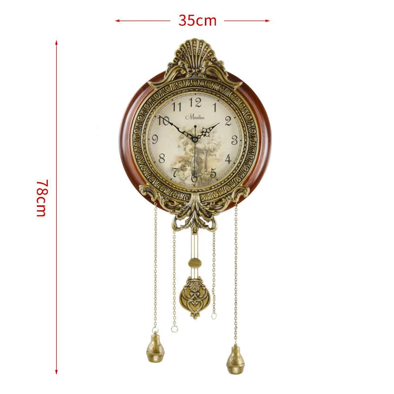 Solid Wood Silent Swing Pendulum Wall Clock Color:Z1214-5