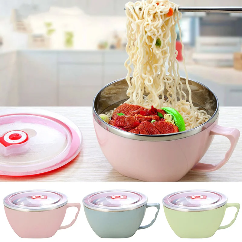 Bowl, Anti-scalding Insulated Stainless Steel Noodle Bowl, Food Container  Rice Bowl Soup Bowl, Kitchen Gadget - Temu