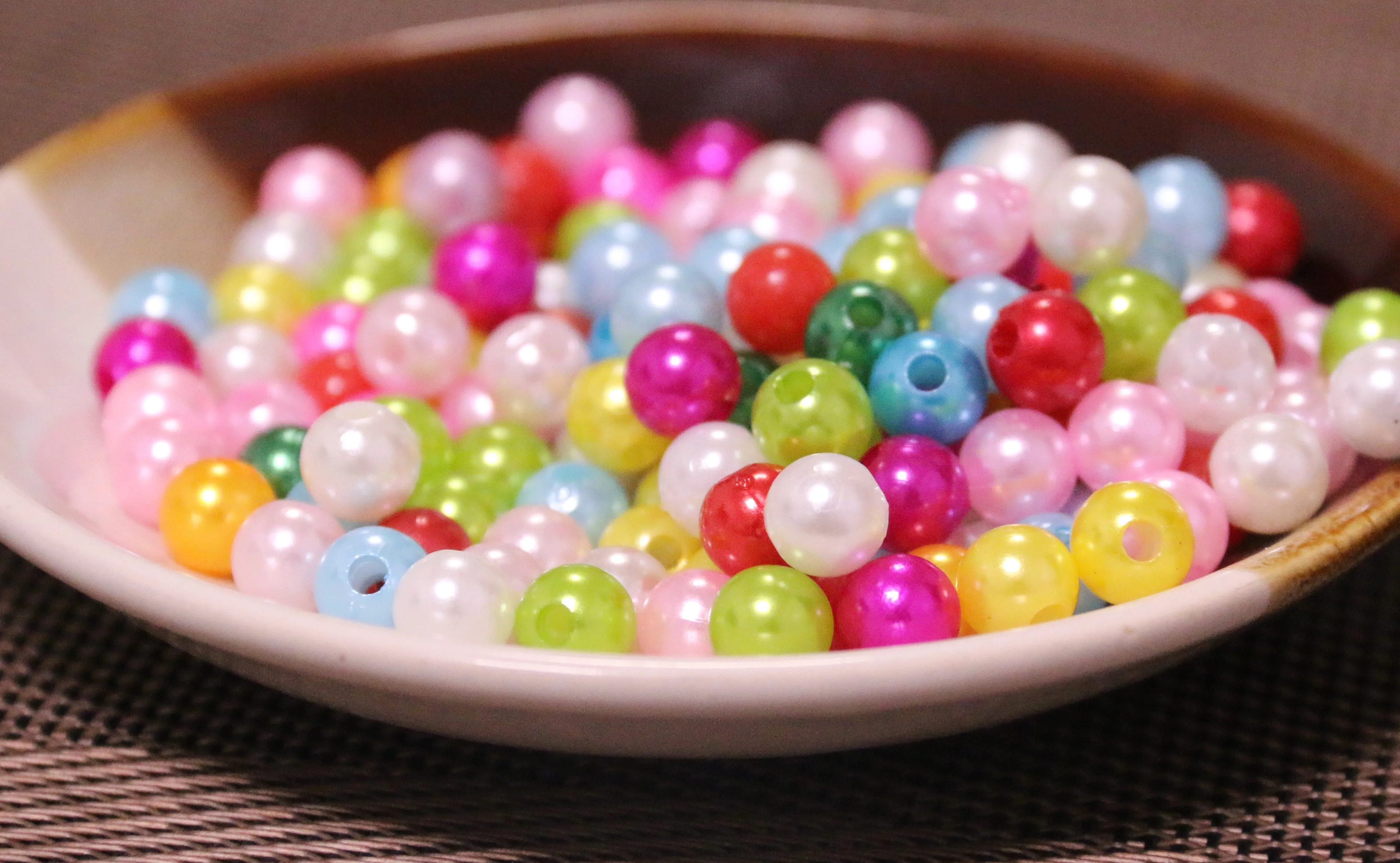 

Six millimeters and eight millimeters mm imitation pearls acrylic round pearl spacers loose beads DIY jewelry making necklace br