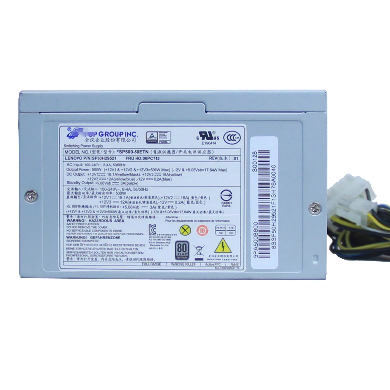 PSU для lenovo thinkцентр ATX 12V P520C 14P 500W блок питания FSP500-50ETN