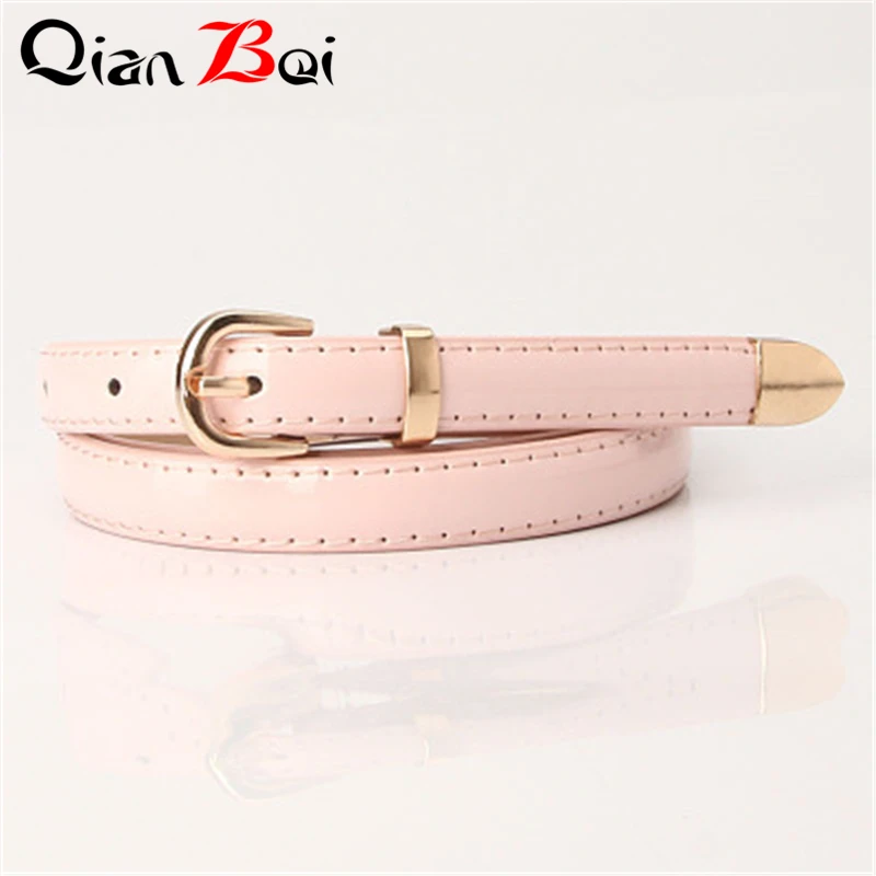 QianBei, разноцветные женские джинсы, брюки, ремень, платье, свитер, декоративные тонкие ремни с пряжкой, модные ремни из искусственной кожи