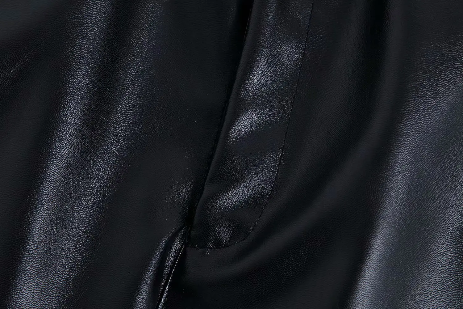 HOUZHOU Pu Leather Pants Women Ankle-Length High Waisted Pants Pockets Loose Solid Harem Pants for Women Streetwear Trousers