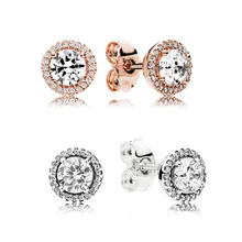 Новинка, классические элегантные серьги-гвоздики из стерлингового серебра 925 пробы с кристаллами для женщин,, модные серьги, ювелирные изделия