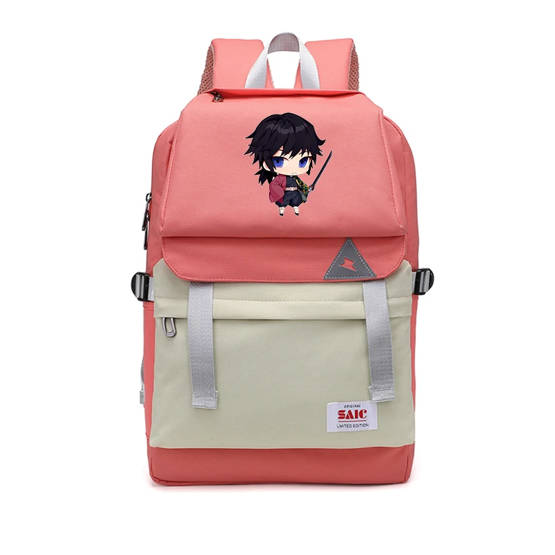 Demon Slayer Bookbag Preppy Лоскутная Женская сумка большой дорожный рюкзак водонепроницаемые школьные сумки для девочек аниме рюкзак для ноутбука