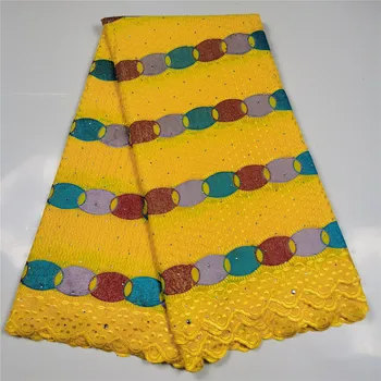 

Nice yellow party apparel African cotton Swiss voile lace fabric for sewing dress ATC38(5yards/lot)