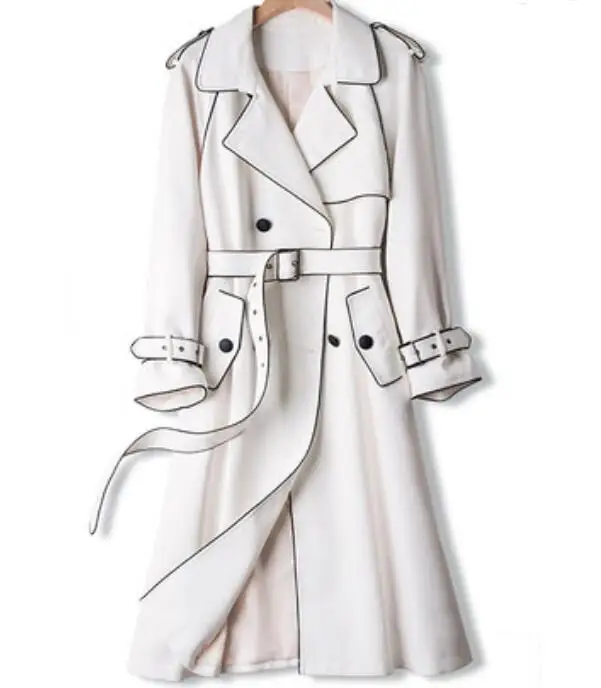 S-6XL HOT Spring Women New Fashion Personalized custom large size Mid-length waist double-breasted trench coat