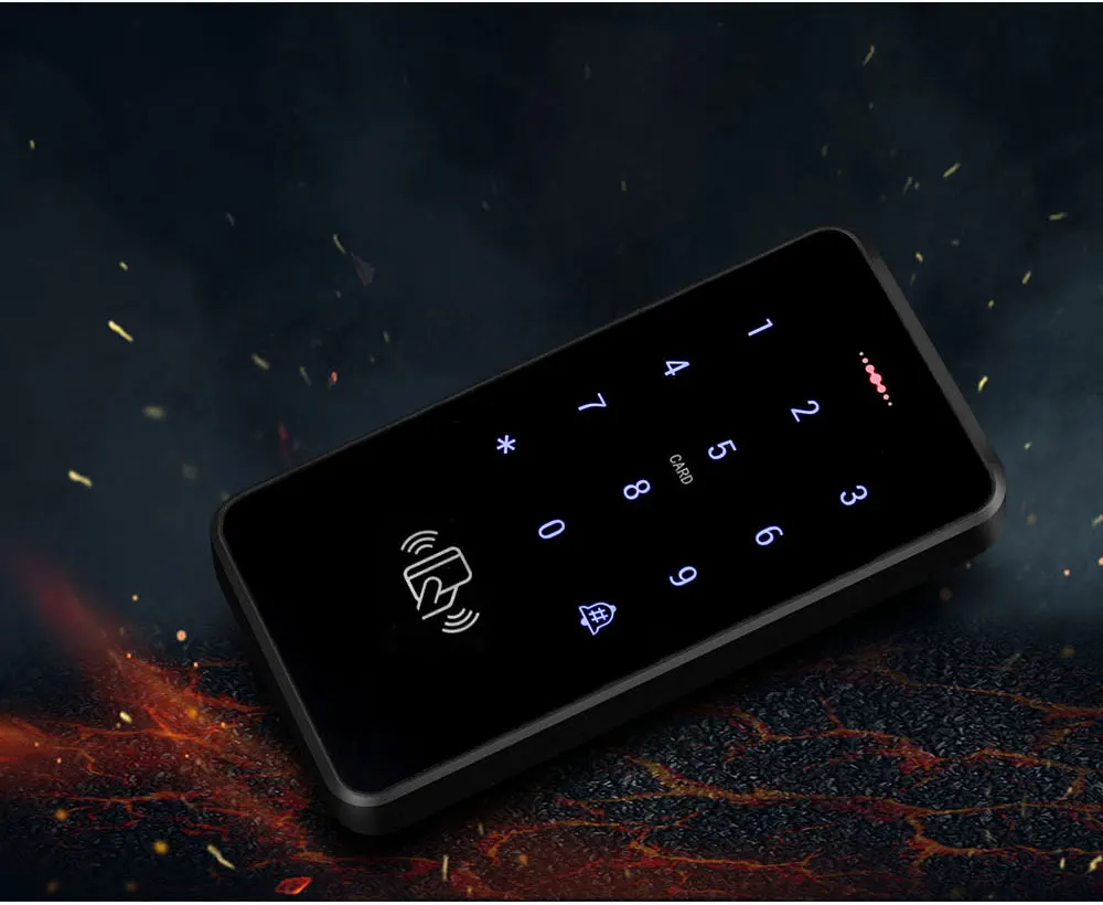 IP68 Waterproof RFID 125KHz Standalone Access Control Keypad with Touch Screen Panel + 10pcs RFID Keyfobs - Famidy.com