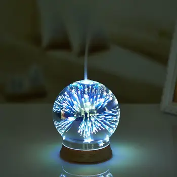 

100ML 100-240V 3D Effect Glass Light Essential Oil Aroma Diffuser Ultra Quiet Ultrasonic Humidifier Aromatherapy Mist Maker