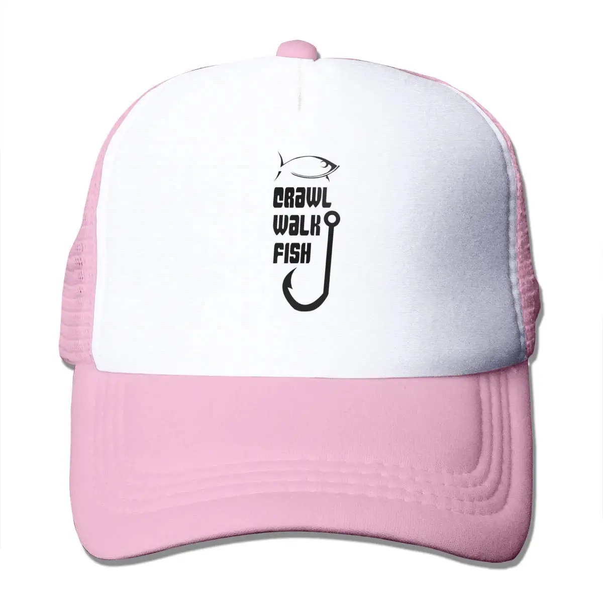 Ползать ходить рыбы сетки бейсболки унисекс Регулируемый Дальнобойщик стиль шляпа розовый