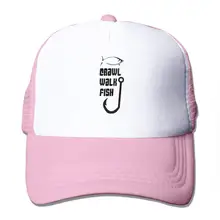 Ползать ходить рыбы сетки бейсболки унисекс Регулируемый Дальнобойщик стиль шляпа розовый