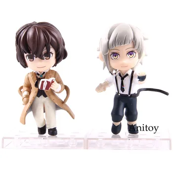 

Bungo Stray Dogs Nakajima Atsushi & Dazai Osamu Action Figure Q Version Anime PVC Collectible Model Toy 2pcs/set