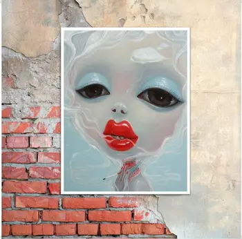 

Famous artist Yang Na hand made pop art on canvas Unique Gift Idea of Extremely Rare Art.