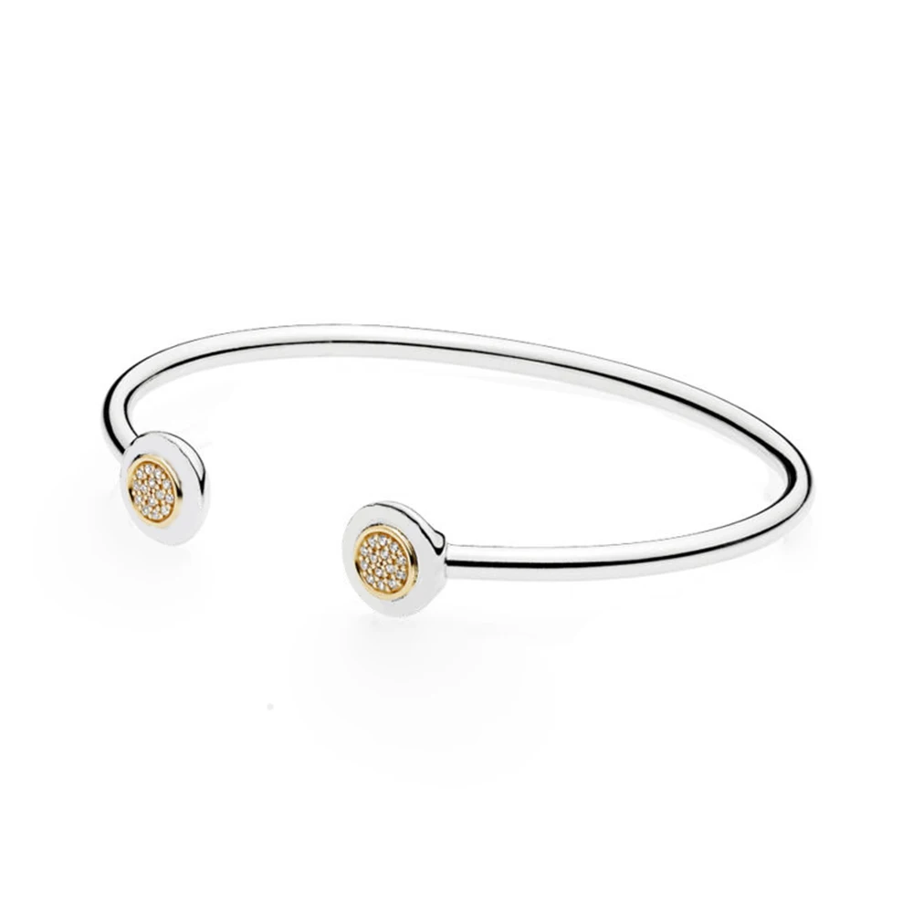 PDB SL 12,, серебро 925 пробы, 1:1, сделай сам, Открытый браслет, браслет, ювелирное изделие, подходит для шарма, бусины, Женские Ювелирные изделия, подарки - Цвет камня: 596274CZ