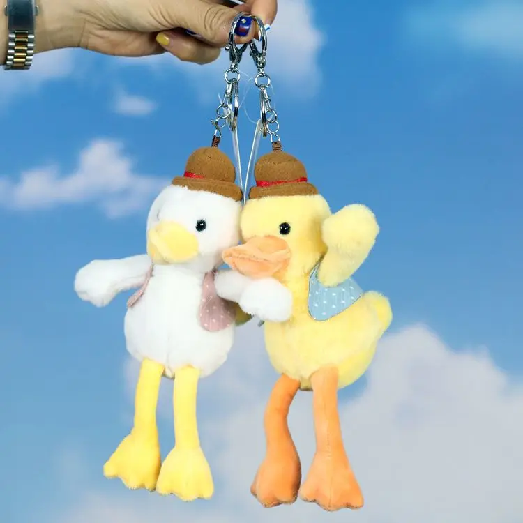 

sweet new Exquisite Stylish Vest Duck pendant 16cm creative cute Keychain Soothing doll christmase birthday couple funny gift