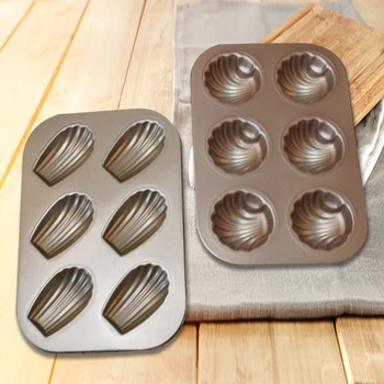 

2PCS Carbon Steel Cake Mould Muffin Madeleines Cake Baking Pans Tray Banana Shell Shaped Mold Nonstick Baking Pan