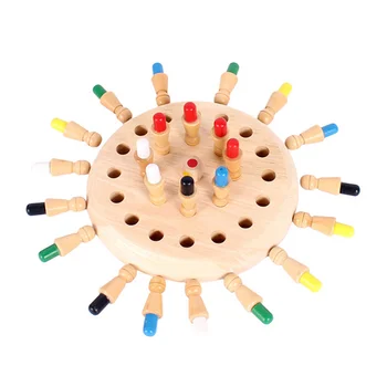 

Kids Wooden Memory Match Stick Chess Game Fun Block Board Game Educational Color Cognitive Ability Toy For Children