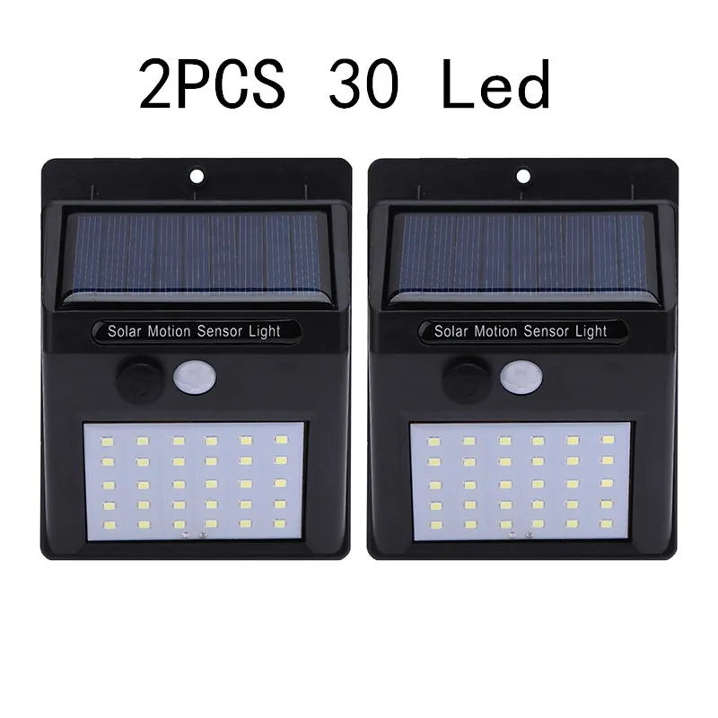 

2pcs 30 LEDs Solar Light Garden Solar Lamp Outdoors PIR Motion Sensor Lamp Waterproof Wall Lights For Yard Path Lamps Dropship