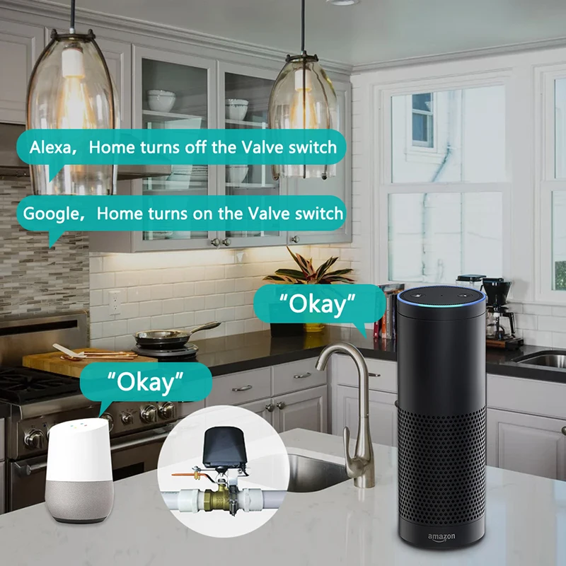 Smart Water Gas Valve Home Sensor Shutoff Voice/APP Remote Control EWeLink For Alexa Google Assistant DIY Home Automation