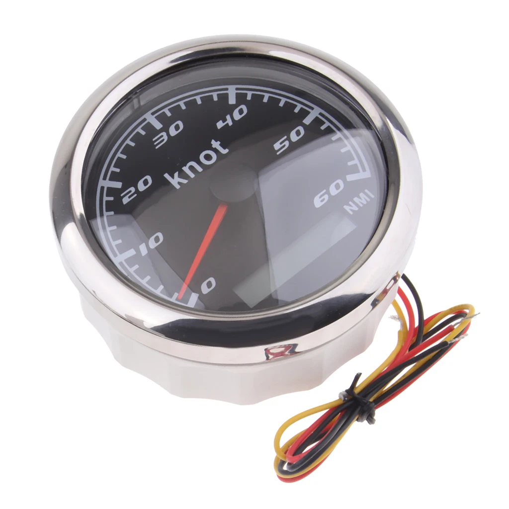 85mm 60 KnotWaterproof GPS Chrome Speedometer Gauge Odometer For Boat