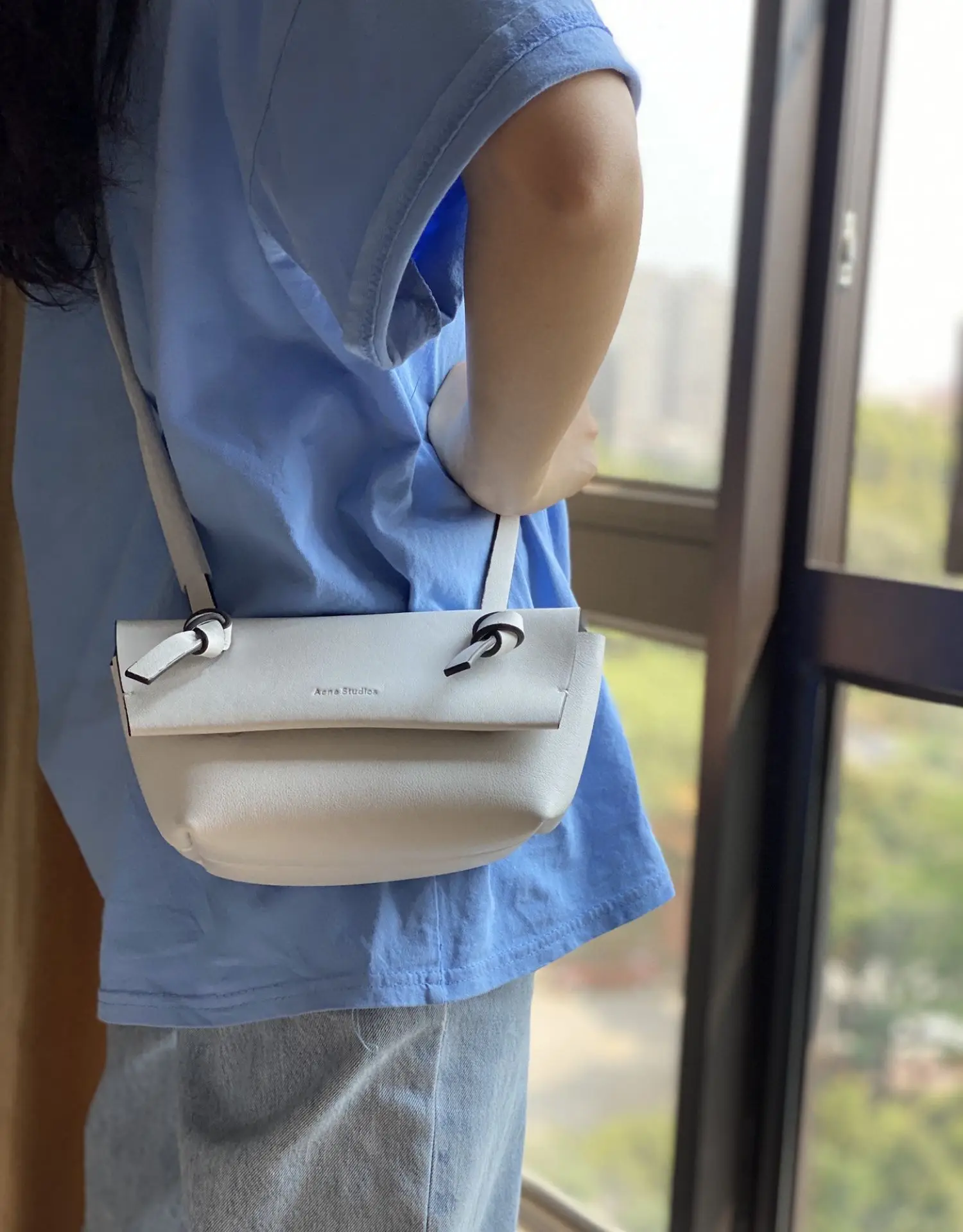 AcneStudios Cowhide Mini Bag. Portable Hand Bag, Portable Single Shoulder Oblique Cross Women's Bag