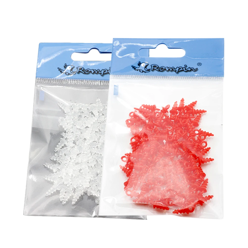 100 Pcs Fishing Tackle Plastic Pellet Peg Holders Carp Sports Floating Ball With Ring Rig Bait Screw Terminal Lure Accessories