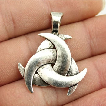 

WYSIWYG 1pcs 36x30mm Lucky Triquetra Amulet Charm Charms Jewelry Making Triquetra Charms Charm Triquetra Sign