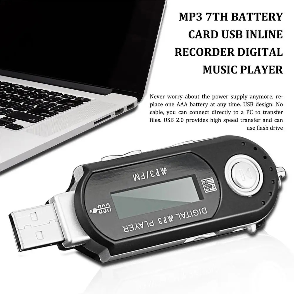 Мини USB MP3 музыкальный плеер цифровой ЖК-экран Поддержка 32 Гб TF карта и fm-радио с микрофоном портативный mp3-плеер