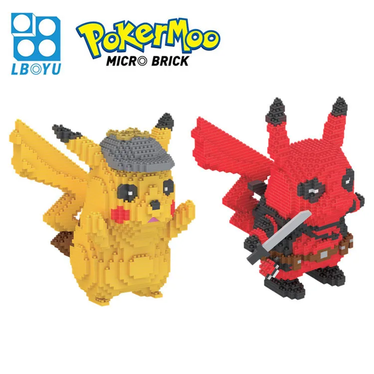

2019 new BoYu Diamond blocks small particles assembled building blocks Pikachu Deadpool toys cartoon series 7079A-7080A