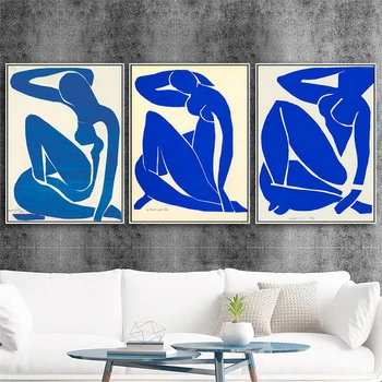 

Famous Blue Nude Art By Henri Matisse Canvas Paintings on The Wall Art Posters and Prints Nude Art Picture for Living Room Decor