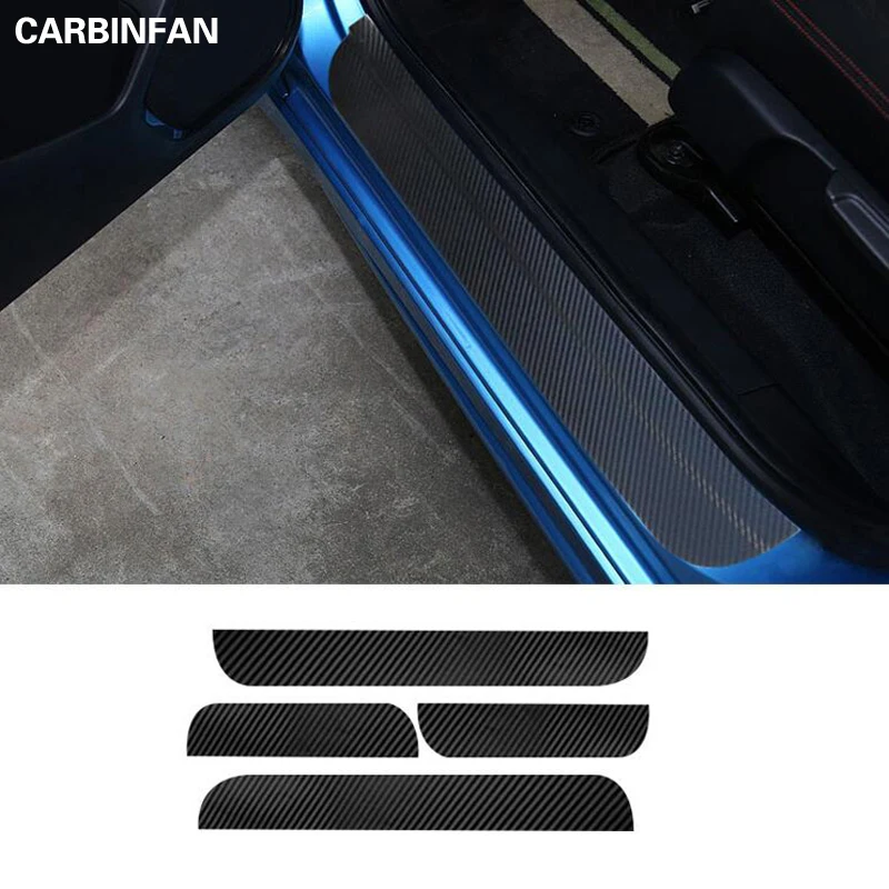 

Car Styling Carbon Fiber Threshold Strip Sticker Protection Pad Door sill trim Cover For honda FIT 2014 2015 2016