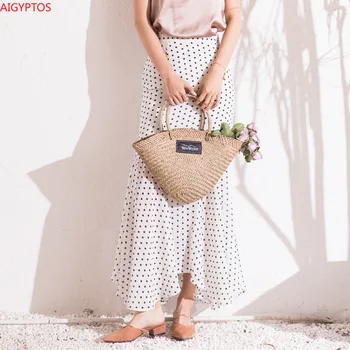 

AIGYPTOS 2020 new retro polka dot print slimming long skirt high waist temperament all-match fishtail skirt women