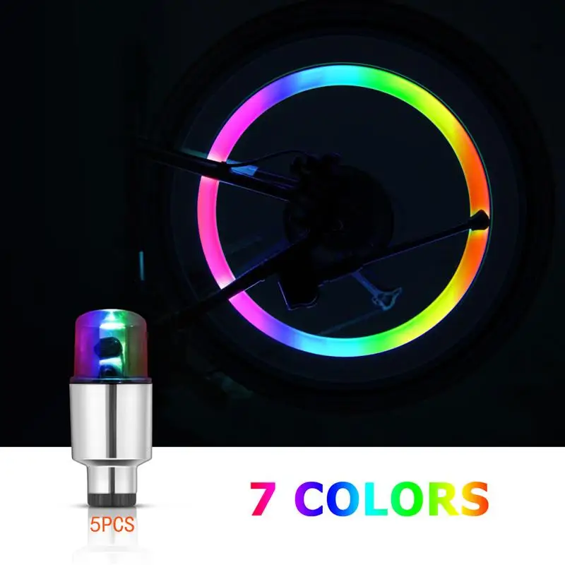 Lamps Flash-Light Bike-Valve-Lamp Tire-Caps Bikes for Cars 5PCS Seven-Colors LED