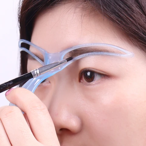 Random Color Creative Popular Eyebrow Shaping Stencil Women Lady Eyebrow Shaper Makeup Kit Tool