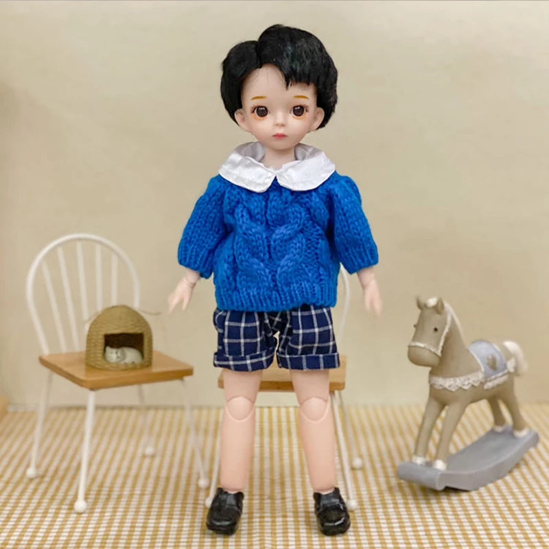 30CM Cool Boy Bjd Doll 18 Movable Joints Dolls With Sport Witer Suit Make up DIY Bjd Doll With Glass Gifts For Children BJD Toy 16