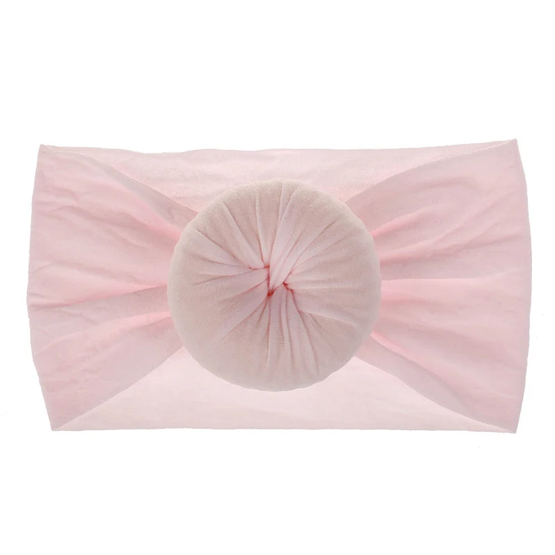 Light pink ГОРЯЧАЯ Детская повязка на голову для новорожденного, для малыша Девочки Мальчика тюрбан малыша аксессуары для волос Нейлон повязка для волос милая Kwaii мягкая резинка для волос - Цвет: Light pink