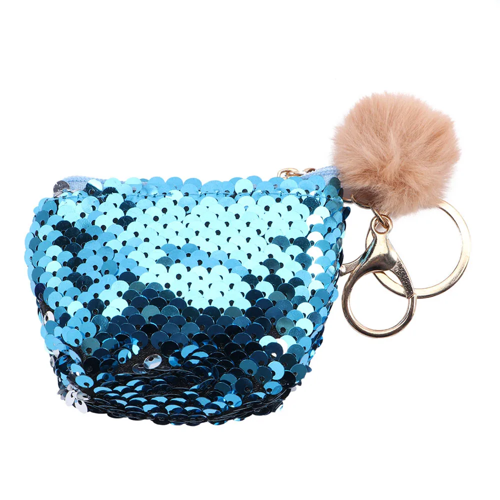 lake blue 1 шт., кошельки для ключей, недорогой модный кошелек для монет, кошелек для женщин и мужчин, шерсть, маленькая сумка для мелочи, кошельки, ключница, чехол для ключей, сумка для карт - Цвет: lake blue