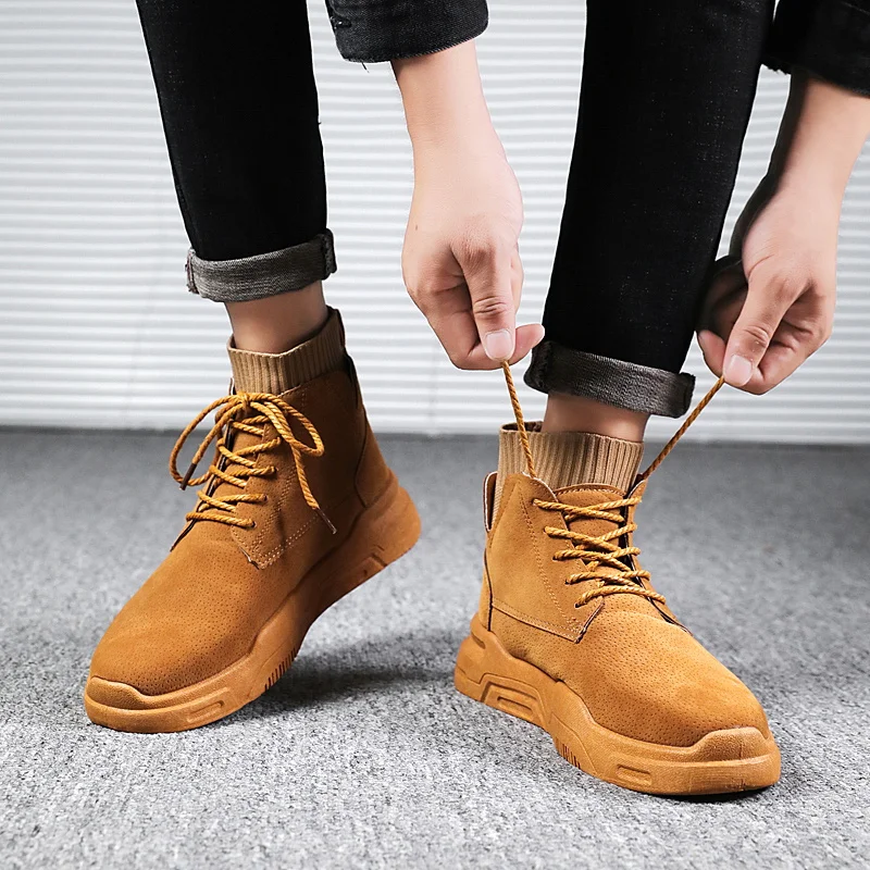 2019 новинка зимнего сезона Высокое на высоком каблуке из замши черного цвета