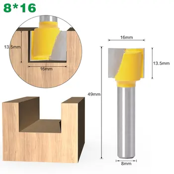 

8 Mm Schacht 16/18/20/22/25 Mm Bottom Cleaning Router bit Carbide Cnc Frees Hout Frees T Slot Router Bit