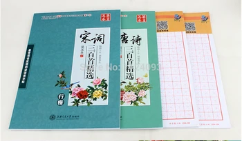 

Chinese poetry and songci copybook Chinese Calligraphy Pen Pencil Copybooks Practice Book - Running script,set of 4