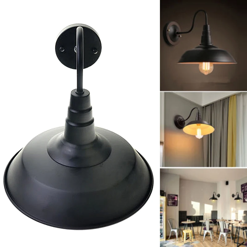 

Black Vintage Style Industrial Wall Bracket Light Lamp Cover Indoor Outdoor Lighting Lampshade Modern Home Decoration