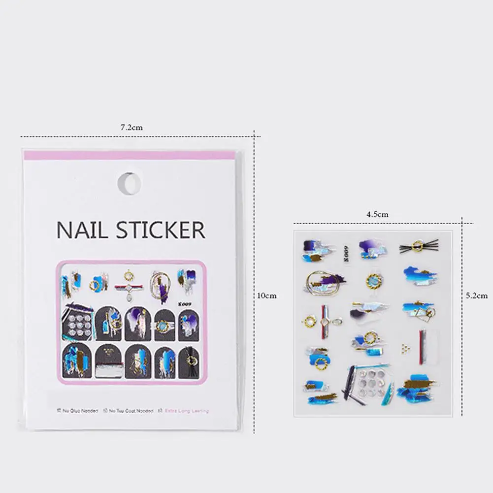 XY Fancy Adhesive-self Nail Art Stickers 3D Gold& Silver Metalic Nail Decorations Nail Sticker DIY Decal