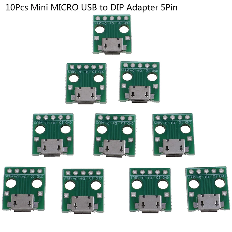 10 Stücke Mini MICRO USB zu DIP Adapter 5Pin Buchse PCB Converter Board 