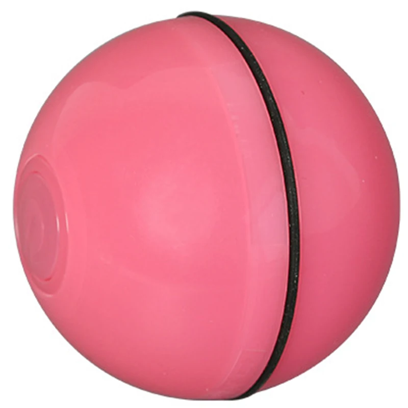 Top-LED Flash Cat Ball Pet Dog Toys Intelligent USB Charging Funny Chewing Rolling Ball Prevent Depression Cat Dogs Toy-Pink